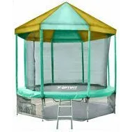 Батут Optifit Like Green 12ft с зелено-желтой крышей