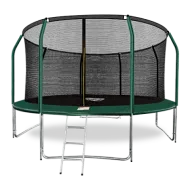Батут премиум с внутренней сеткой и лестницей ARLAND 14FT (Dark Green)