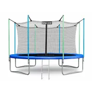 Батут Atlas Sport 374 см (12 ft) с внутренней сеткой и лестницей BLUE