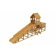 Зимняя деревянная заливная горка "Выше всех" Теремок 2, пропитка каштан