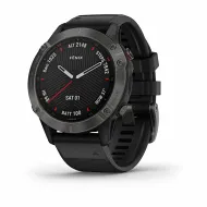 Часы Garmin FENIX 6 Sapphire серый с черным ремешком