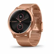 Смарт-часы Garmin VIVOMOVE LUXE розовое золото PVD 18K с ремешком "миланская петля"